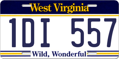 WV license plate 1DI557
