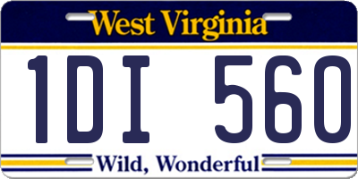 WV license plate 1DI560