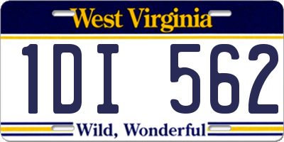 WV license plate 1DI562