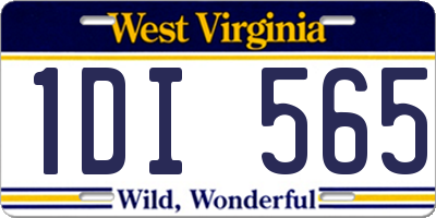 WV license plate 1DI565