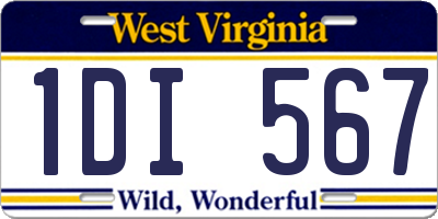 WV license plate 1DI567