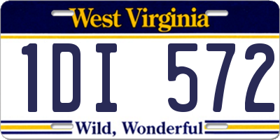 WV license plate 1DI572