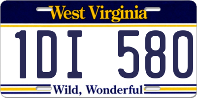 WV license plate 1DI580