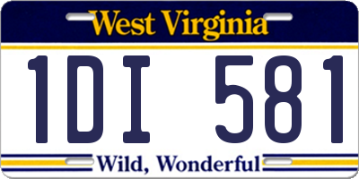 WV license plate 1DI581