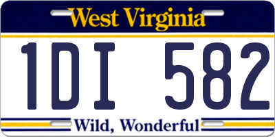 WV license plate 1DI582