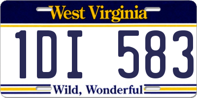 WV license plate 1DI583