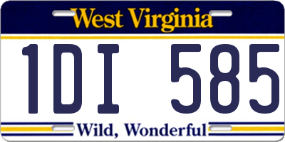 WV license plate 1DI585
