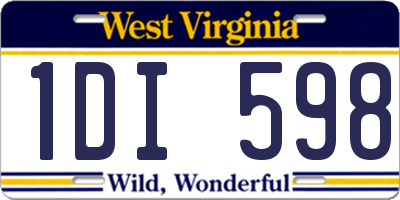 WV license plate 1DI598
