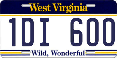 WV license plate 1DI600