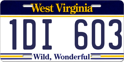 WV license plate 1DI603
