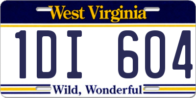 WV license plate 1DI604