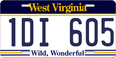 WV license plate 1DI605