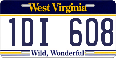 WV license plate 1DI608