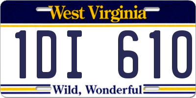 WV license plate 1DI610