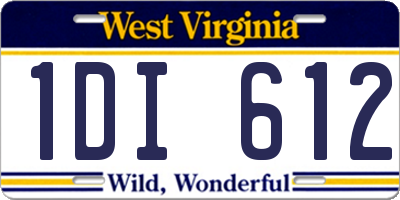 WV license plate 1DI612