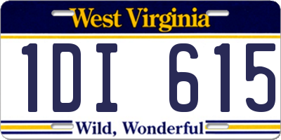 WV license plate 1DI615