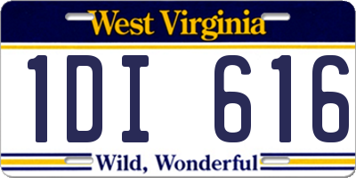 WV license plate 1DI616