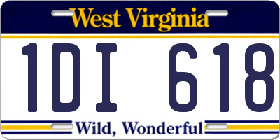WV license plate 1DI618