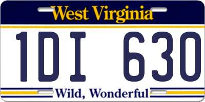 WV license plate 1DI630