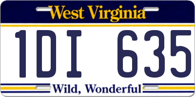 WV license plate 1DI635