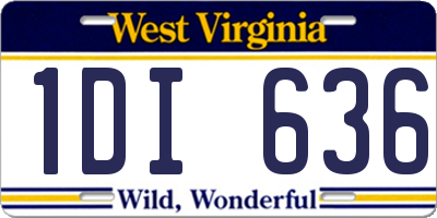 WV license plate 1DI636