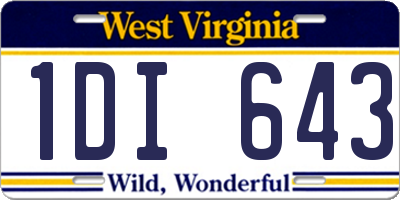 WV license plate 1DI643