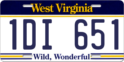 WV license plate 1DI651