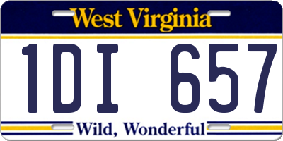 WV license plate 1DI657
