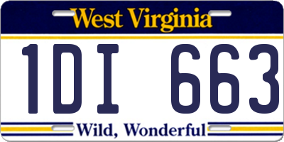 WV license plate 1DI663
