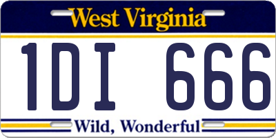 WV license plate 1DI666