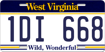 WV license plate 1DI668