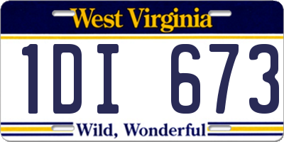 WV license plate 1DI673