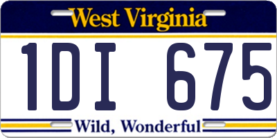 WV license plate 1DI675