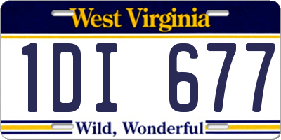 WV license plate 1DI677