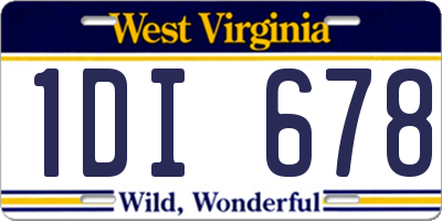 WV license plate 1DI678