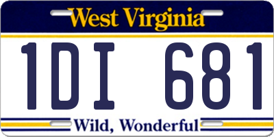 WV license plate 1DI681