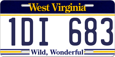 WV license plate 1DI683