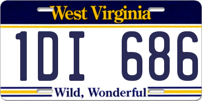 WV license plate 1DI686