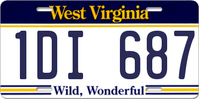 WV license plate 1DI687