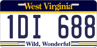 WV license plate 1DI688