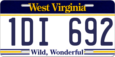 WV license plate 1DI692