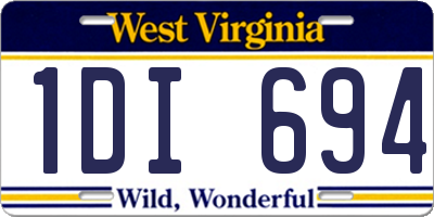 WV license plate 1DI694