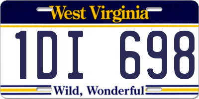 WV license plate 1DI698