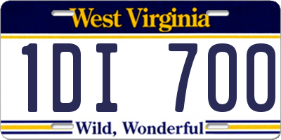 WV license plate 1DI700