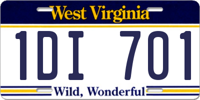WV license plate 1DI701