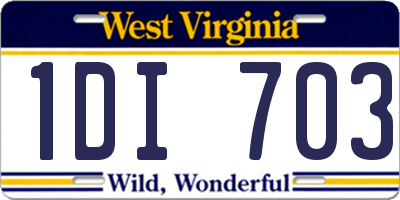 WV license plate 1DI703