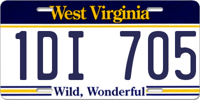 WV license plate 1DI705