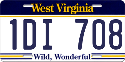 WV license plate 1DI708