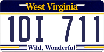 WV license plate 1DI711