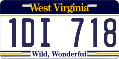 WV license plate 1DI718